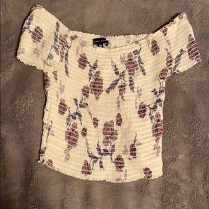 kendall & kylie off the shoulder flower top